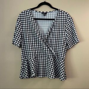 Jules & Leopold gingham peplum blouse